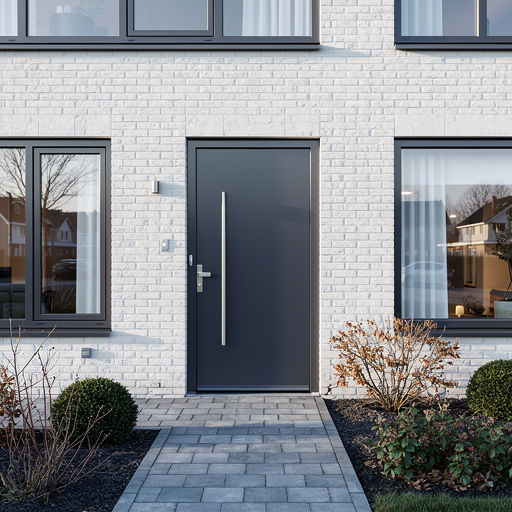 Witte kunststof voordeur met paneelwerk en SKG-slot