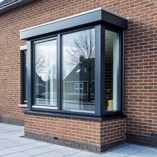 Antraciet kunststof kozijnen aan een gerenoveerde woning