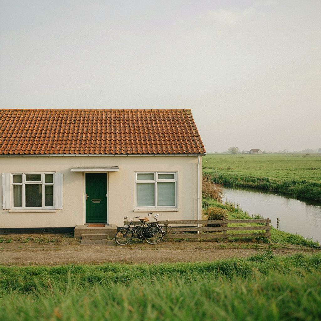 Jaren-60 woning langs een watertje in Zoeterwoude met nieuwe witte kunststof kozijnen