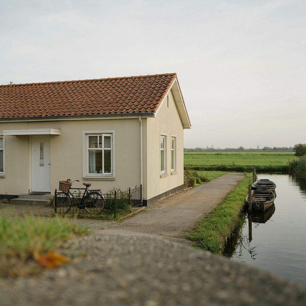 Woning in Alphen aan den Rijn met witte kunststof kozijnen en uitzicht op de Oude Rijn