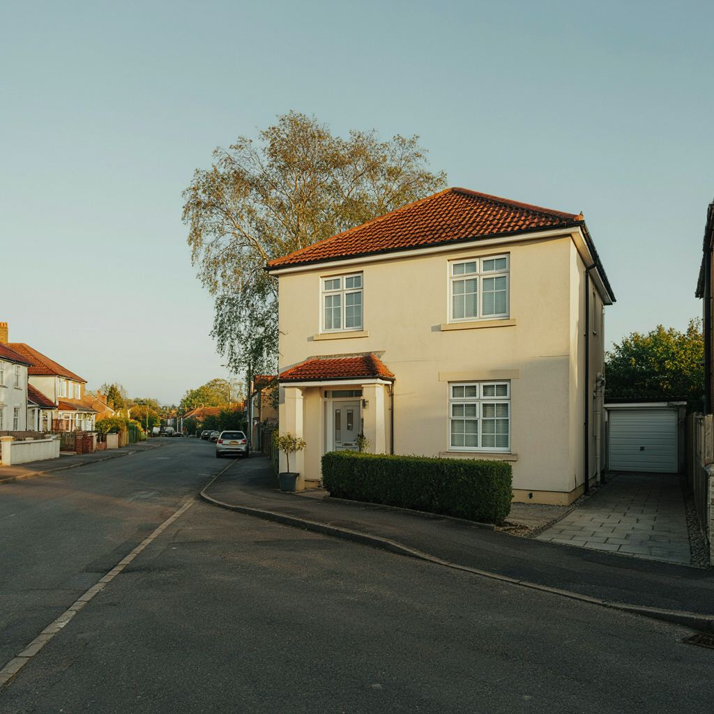 Gerenoveerde hoekwoning met crèmekleurige kunststof kozijnen aan een rustige straat in Nieuw-Vennep